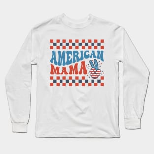 American Mama Red White and Blue Long Sleeve T-Shirt